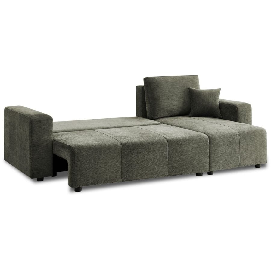 Caliana L-shaped sofa bed in green
