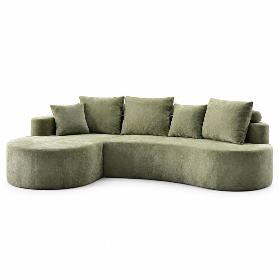 Nuvola curved cloud sofa in sage chenille